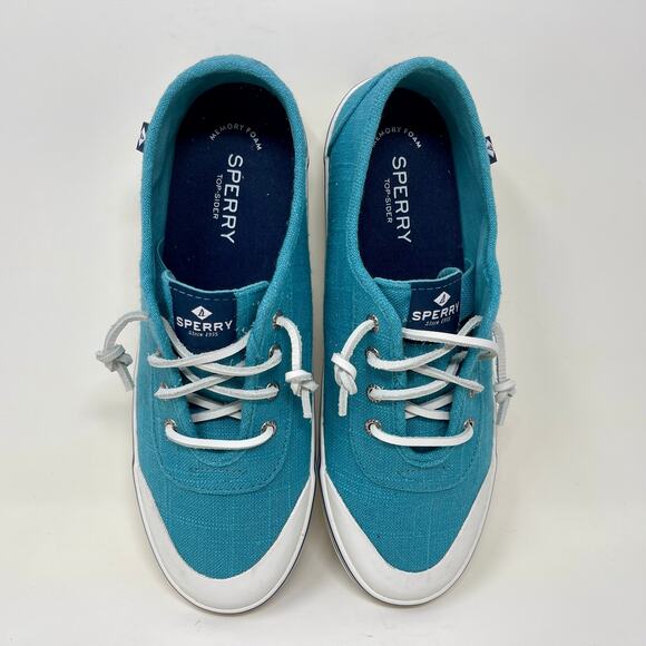 Sperry Lounge 2 Top-Sider Linen Comfort Style Sneakers Womens 9 Blue :: K.4.5 - Picture 11 of 13